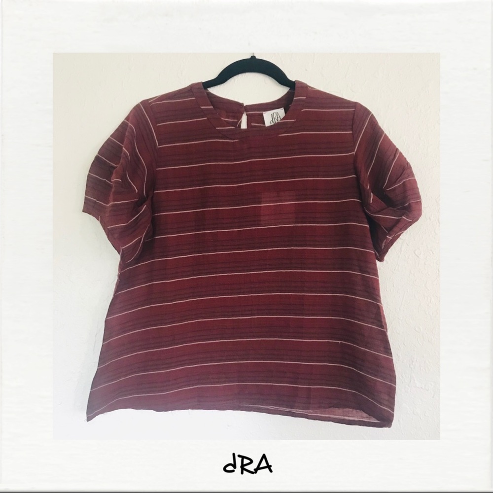 dRA Cotton Short Sleeve Blouse NWT
